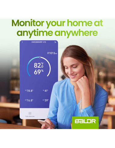 Estación Meteorológica WiFi BALDR con Sensor, 20.3x12.7cm