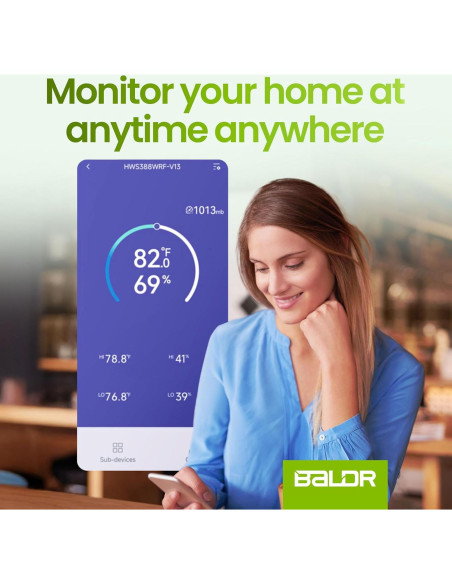 Estación Meteorológica WiFi BALDR con Sensor, 20.3x12.7cm