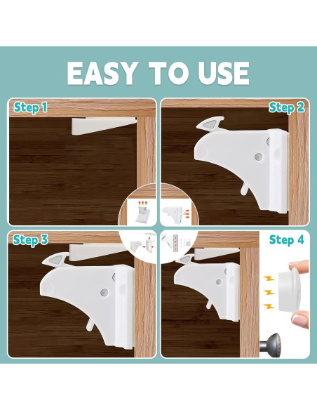 Cerraduras Magnéticas Axfvd para Gabinetes a Prueba de Niños - 10 Unidades