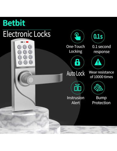 Cerradura de puerta digital Pionevox con teclado - Plateada