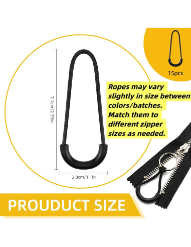 15 Tiradores de Cremallera de Nylon Notoke - Reemplazo Universal