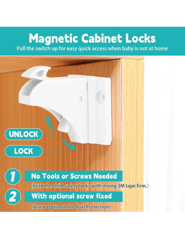 Cerraduras Magnéticas Axfvd para Gabinetes a Prueba de Niños - 10 Unidades