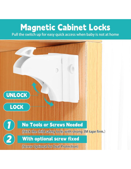 Cerraduras Magnéticas Axfvd para Gabinetes a Prueba de Niños - 10 Unidades