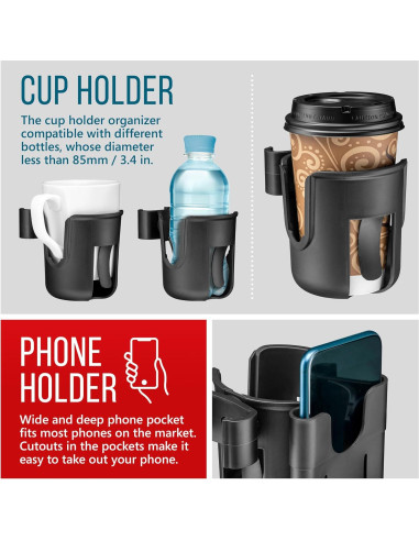 Soporte para Taza y Teléfono Drive Medical Nitro - Rojo/Negro