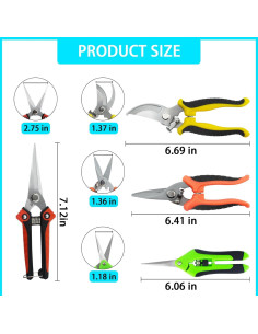 Juego de tijeras de podar Renashed 4 piezas acero inoxidable 2