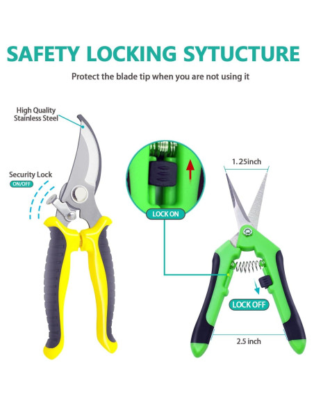 Juego de tijeras de podar Renashed 4 piezas acero inoxidable