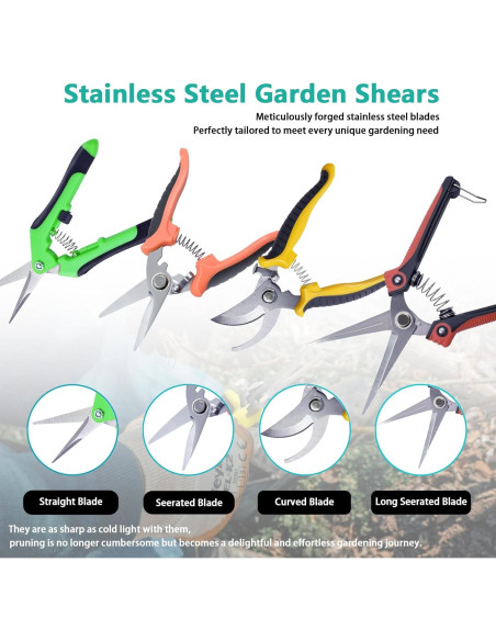 Juego de tijeras de podar Renashed 4 piezas acero inoxidable