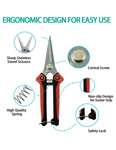 Juego de tijeras de podar Renashed 4 piezas acero inoxidable