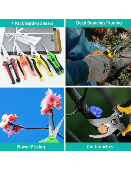Juego de tijeras de podar Renashed 4 piezas acero inoxidable