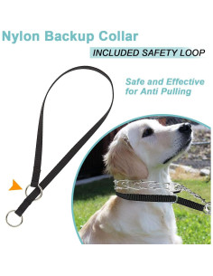 Collar de Respaldo Mayerzon para Perros - Nylon, Negro, L 2