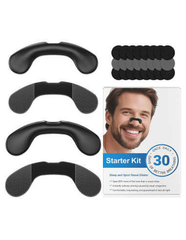 Tiras Nasales Vitgont para Ronquidos - 30 Unidades, Negro