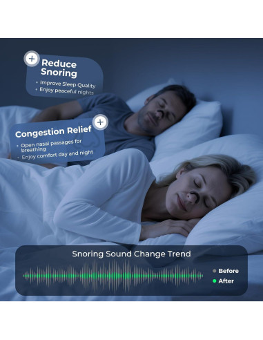 Tiras Nasales Vitgont para Ronquidos - 30 Unidades, Negro