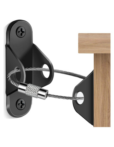 Anclajes Antivuelco para Muebles Negro - 10 Paquetes de Seguridad