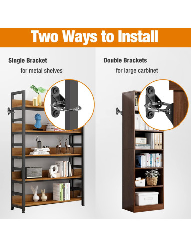 Anclajes Antivuelco para Muebles Negro - 10 Paquetes de Seguridad