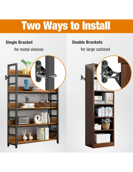 Anclajes Antivuelco para Muebles Negro - 10 Paquetes de Seguridad