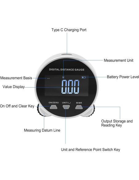 Medidor de Distancia Digital Yosoo 0-199m Pantalla LCD