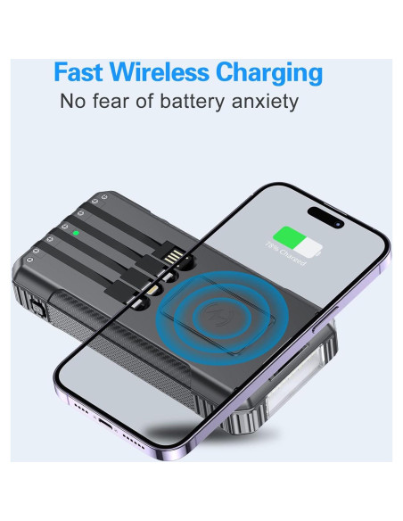 Banco de Energía Solar DJKK 52800mAh Cargador Inalámbrico 22.5W