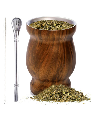 Set de Taza de Yerba Mate Cididu 8 oz Acero Inoxidable Doble Pared