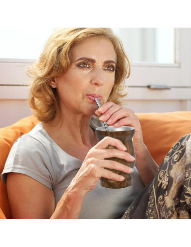 Set de Taza de Yerba Mate Cididu 8 oz Acero Inoxidable Doble Pared