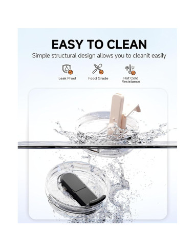 Tapa con Popote Plegable Skyease para Stanley 40oz - A Prueba de Fugas