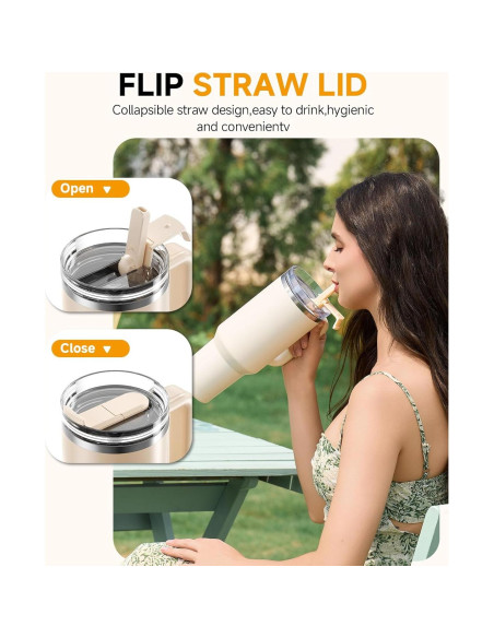 Tapa con Popote Plegable Skyease para Stanley 40oz - A Prueba de Fugas