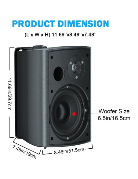 Altavoces Exteriores STUDIOFINIX 6.5" Impermeables 800W
