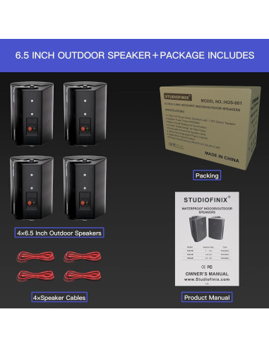 Altavoces Exteriores STUDIOFINIX 6.5" Impermeables 800W