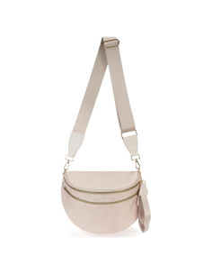 Bolso Cruzado Beige de Nailon para Mujeres - Espacioso y Elegante