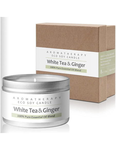 Vela Aromática I&Candle de Cera de Soja Té Blanco y Jengibre 225g
