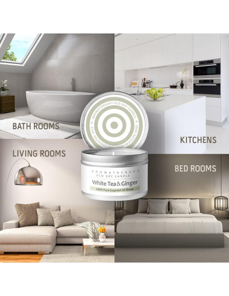 Vela Aromática I&Candle de Cera de Soja Té Blanco y Jengibre 225g