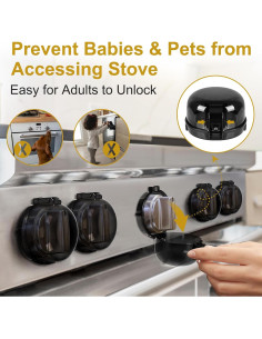 Cubiertas de Perilla de Estufa a Prueba de Bebés BQ-2 - 5 Piezas 2