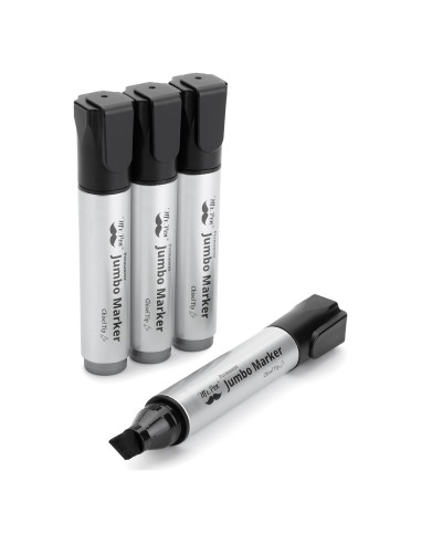 Marcadores Permanentes Jumbo Mr. Pen, 4 Piezas, Punta Cincel, Negro