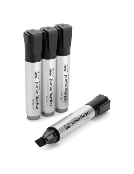 Marcadores Permanentes Jumbo Mr. Pen, 4 Piezas, Punta Cincel, Negro