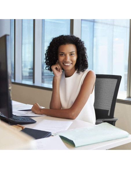 Silla de Oficina Ergonómica Giratoria BestOffice Negra con Soporte Lumbar