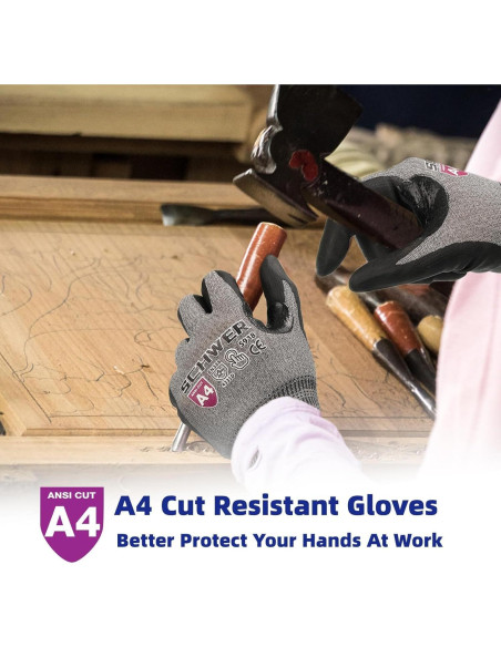 Guantes de Trabajo Schwer AIR-SKIN Tamaño S + Mangas ANSI A9