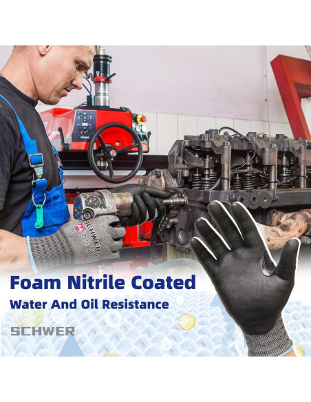 Guantes de Trabajo Schwer AIR-SKIN Tamaño S + Mangas ANSI A9