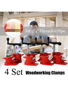 Juego de 4 Abrazaderas de Tubo Liusin para Carpintería 3/4" 2