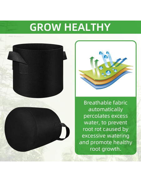 LITLANDSTAR 20 Bolsas de Cultivo de Tela 3 Galones para Jardín