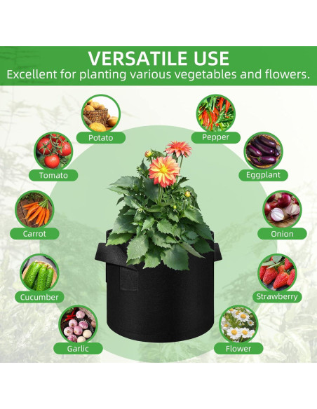 LITLANDSTAR 20 Bolsas de Cultivo de Tela 3 Galones para Jardín