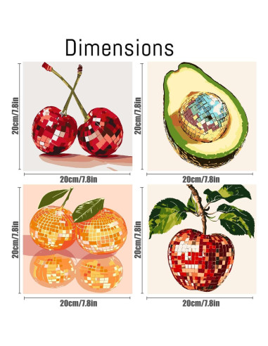 Kit de Pintura por Números Canrichshop 20x20 cm 4 Patrones