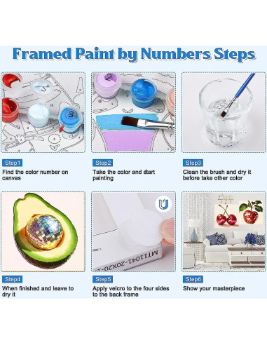 Kit de Pintura por Números Canrichshop 20x20 cm 4 Patrones