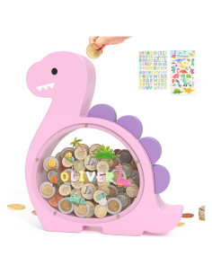 Hucha de Madera Dinosaurio Summidate Brachiosaurio Púrpura