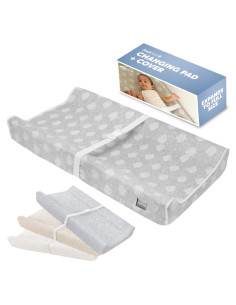Almohadilla de Cambio Suave Jool Baby Gris con Funda Lavable