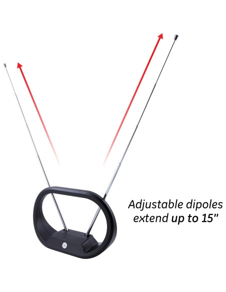Antena de TV Interior GE Modern Loop 4K HD VHF UHF 33675