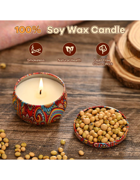 Juego de 12 Velas Aromáticas de Soja Obisesio - Aromaterapia