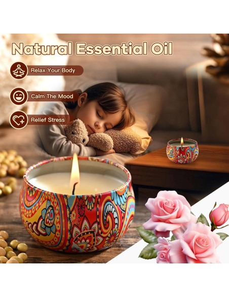 Juego de 12 Velas Aromáticas de Soja Obisesio - Aromaterapia