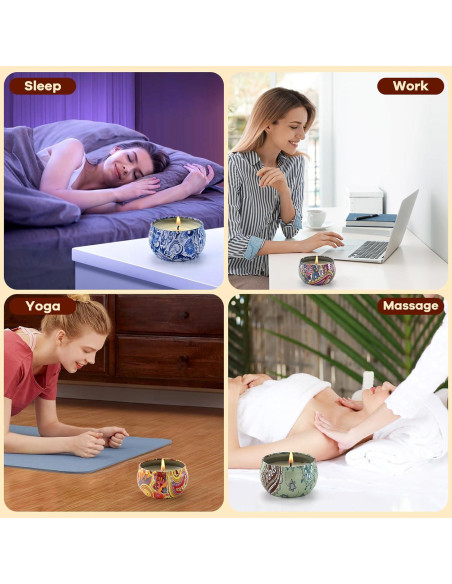 Juego de 12 Velas Aromáticas de Soja Obisesio - Aromaterapia