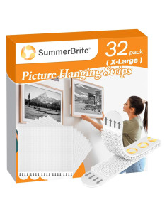 Tiras Adhesivas para Colgar Cuadros Summerbrite XL - 32 Unidades