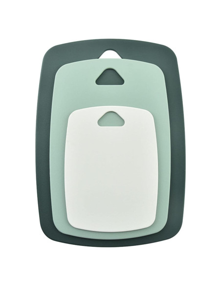 Juego de 3 Tablas de Cortar Plástico BALMYSPACE Verde