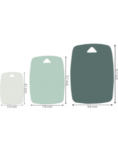 Juego de 3 Tablas de Cortar Plástico BALMYSPACE Verde 2